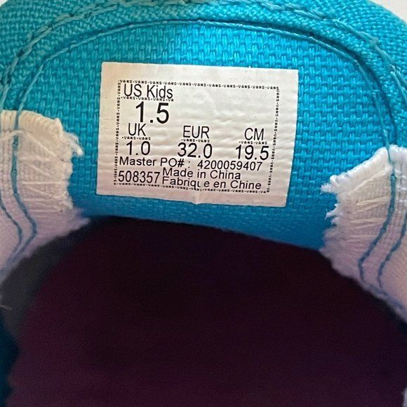 Vans Girls' Classic Blue Glitter Slip-On | Pink Sequin Seashell Patch | EUC - Picture 3 of 10